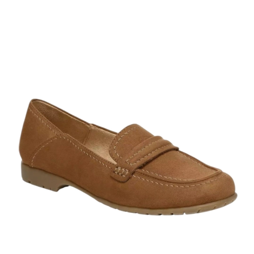 Naturalizer Faux Suede Slip On Preppy Office City Flat Comfort Loafer - Women's